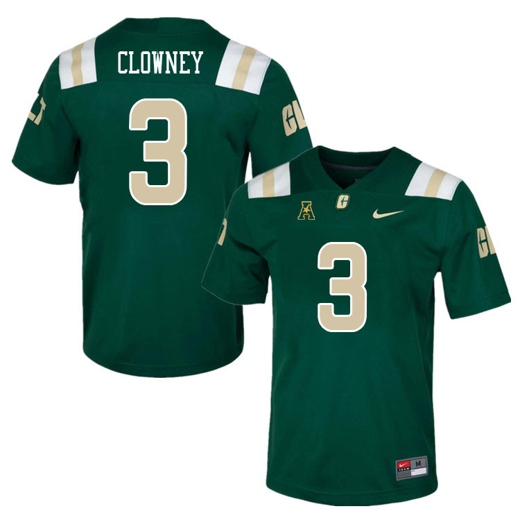 Charlotte 49ers #3 Demon Clowney College Football Jerseys Stitched Sale-Green